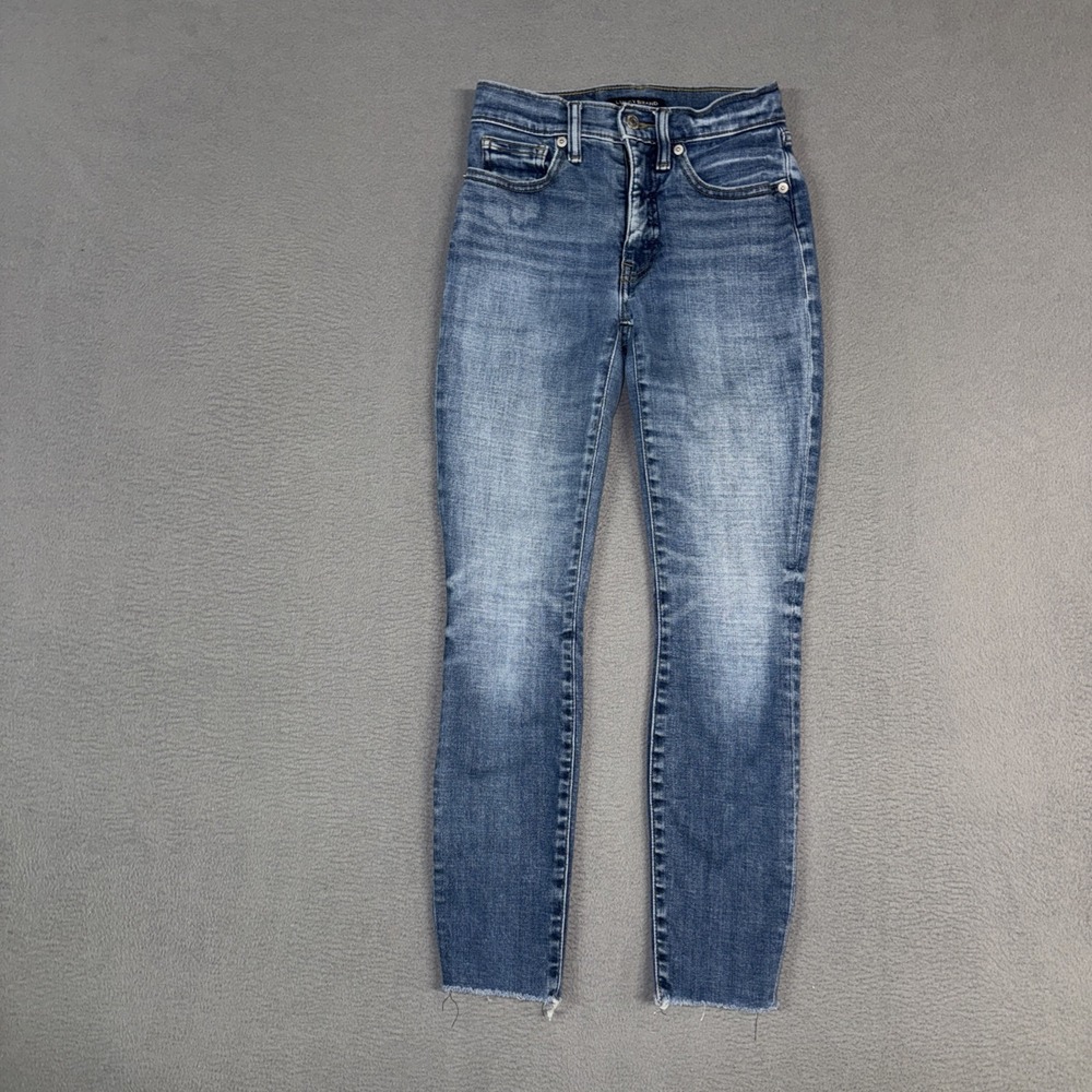 Lucky Brand Jeans Womens 00 Blue High Rise Skinny Bridgette Distressed Denim